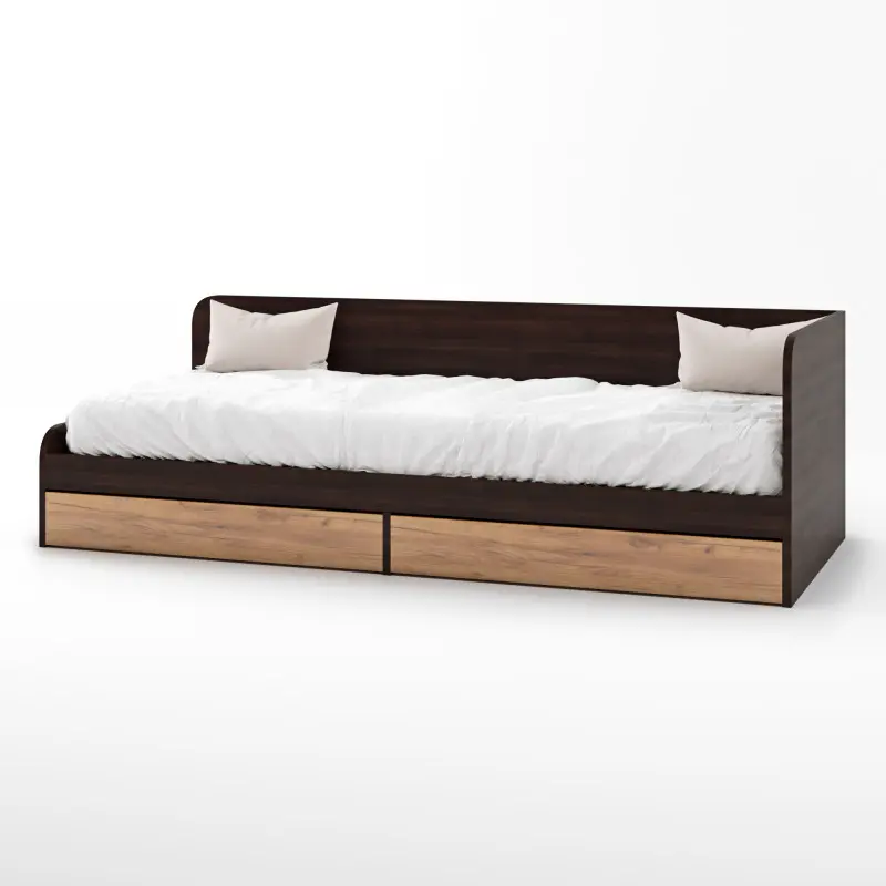 Кровать односпальная Соната с ящиками 80х190 см Венге темный/Дуб крафт золотой (26760269) - фото 1 Кровать односпальная Соната с ящиками 80х190 см Венге темный/Дуб крафт золотой (26760269) - фото 1