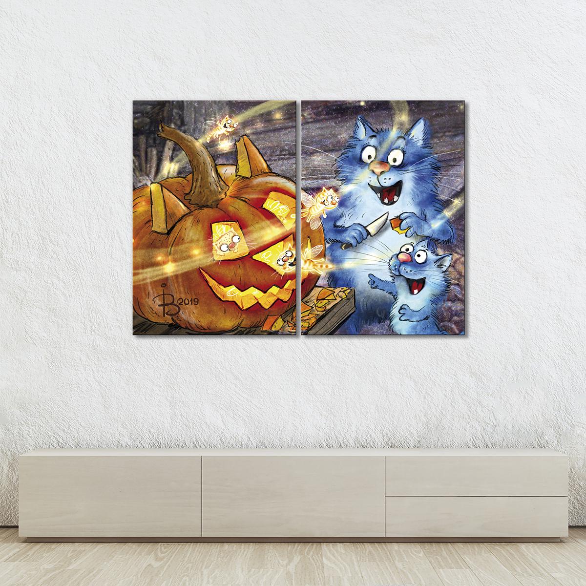 Модульная картина Хеллоуин 2 модуля 80x120 см