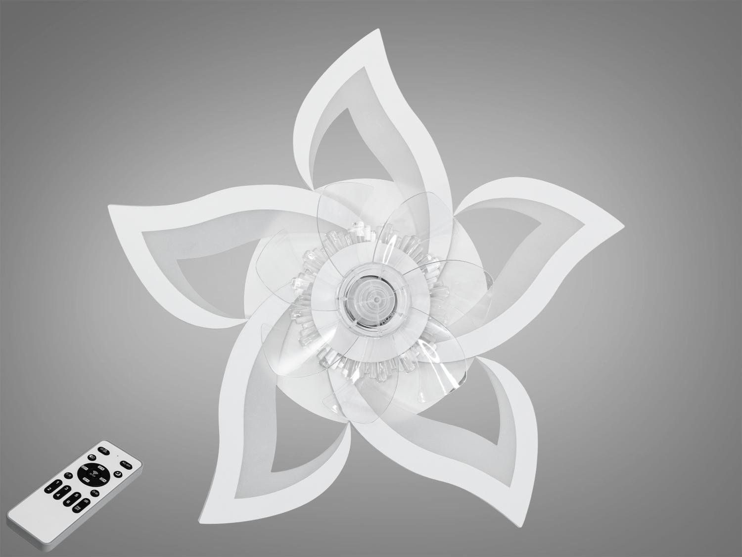 Люстра-вентилятор светодиодная Diasha 8146/5WH FS 90W Белый