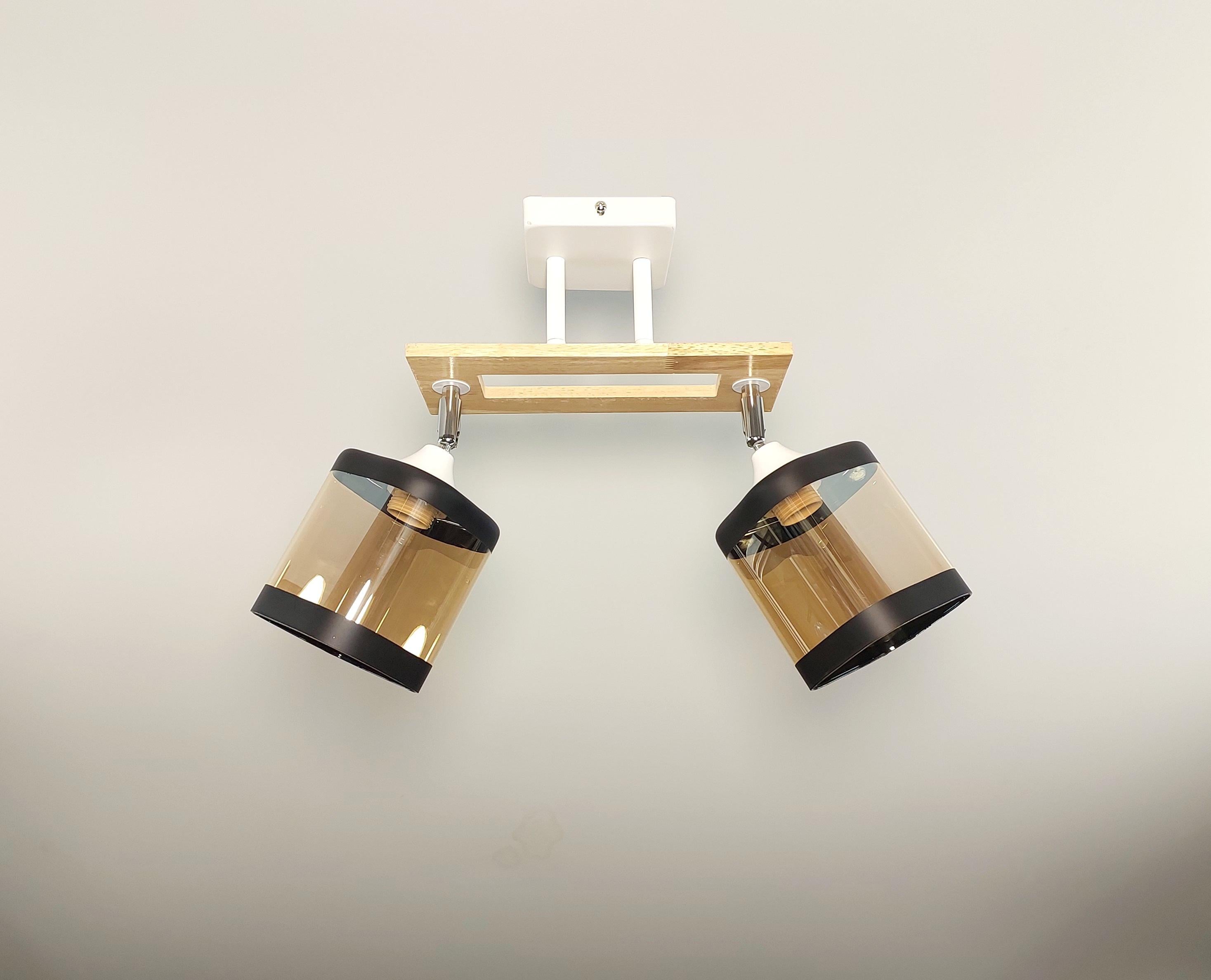 Люстра потолочная деревянная 4716/2 на 2 поворотных плафона Белый (23181922)