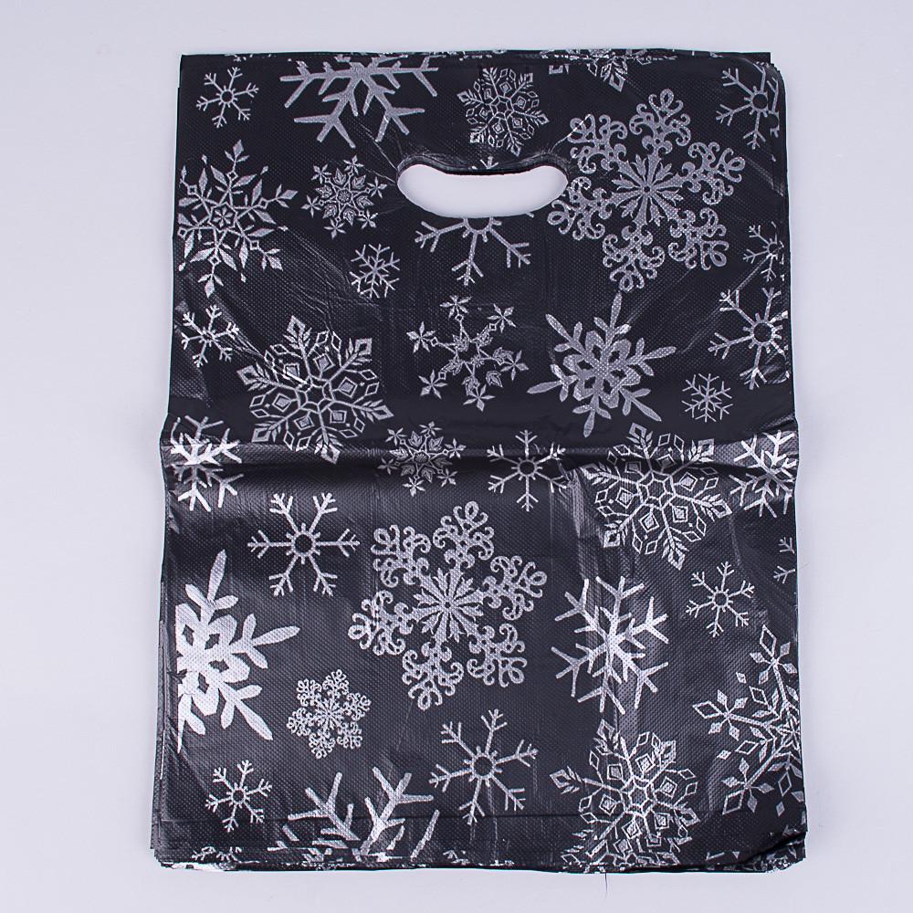 Пакеты снежинки 30x40 см 50 шт. Черный (340-6)
