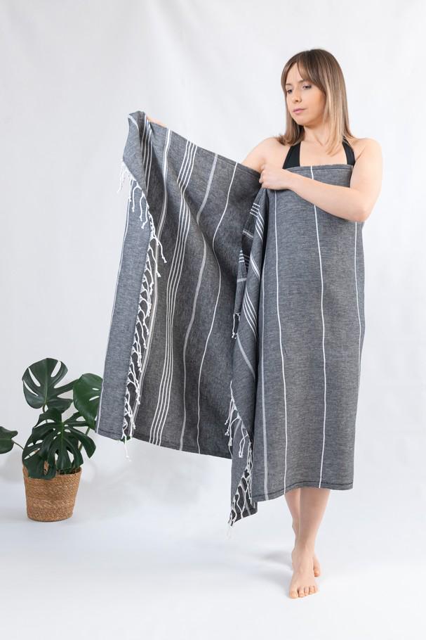 Рушник Peshtemal Beach Pool Spa 100х180 см Темно-сірий (86229117) - фото 5 Рушник Peshtemal Beach Pool Spa 100х180 см Темно-сірий (86229117) - фото 5