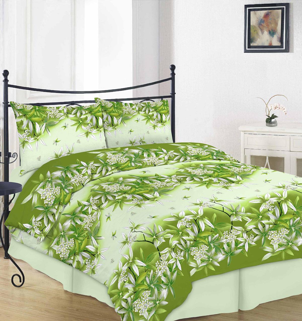 Комплект постельного белья Zastelli 20-0938 Green бязь Gold евро 200х220 Зеленый