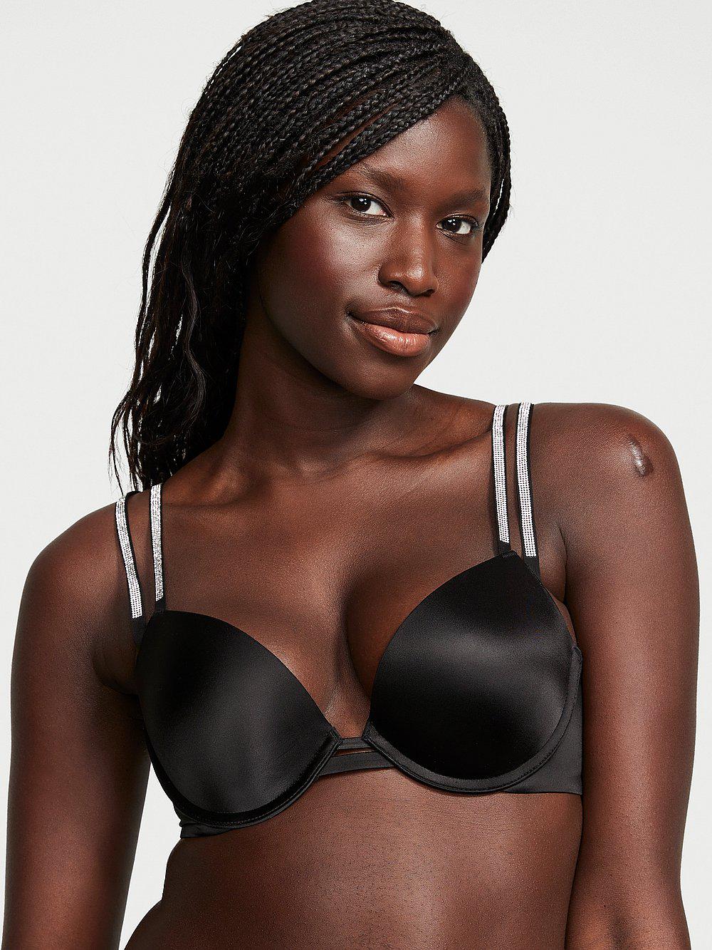 Бюстгальтер с косточками Victoria's Secret Double Shine Strap Push-Up Bra 75В Черный (26711076)