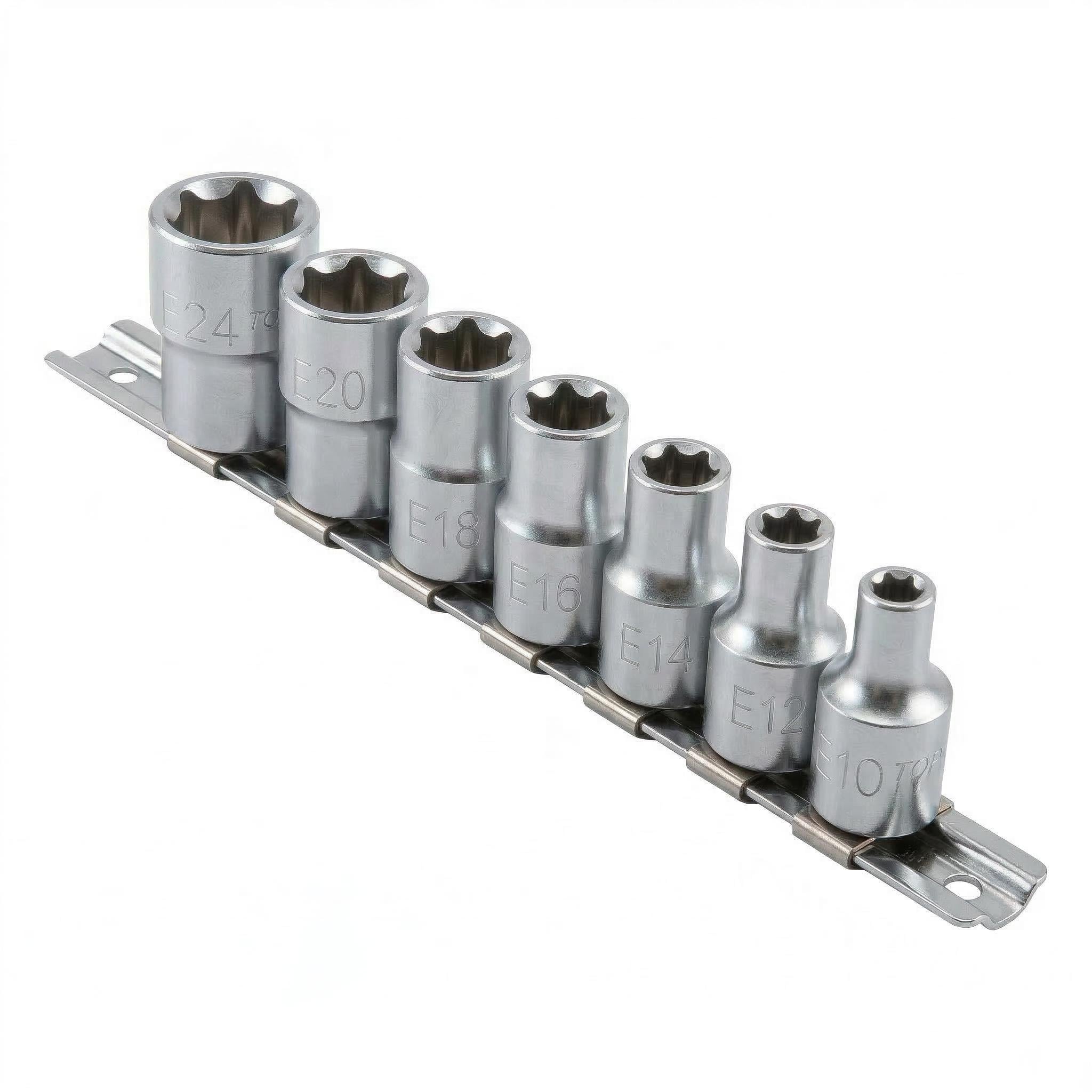 Набор головок TORX Toptul GAAG0901 1/2" E10-E24 9 единиц Хром (147-112-GAAG0901)