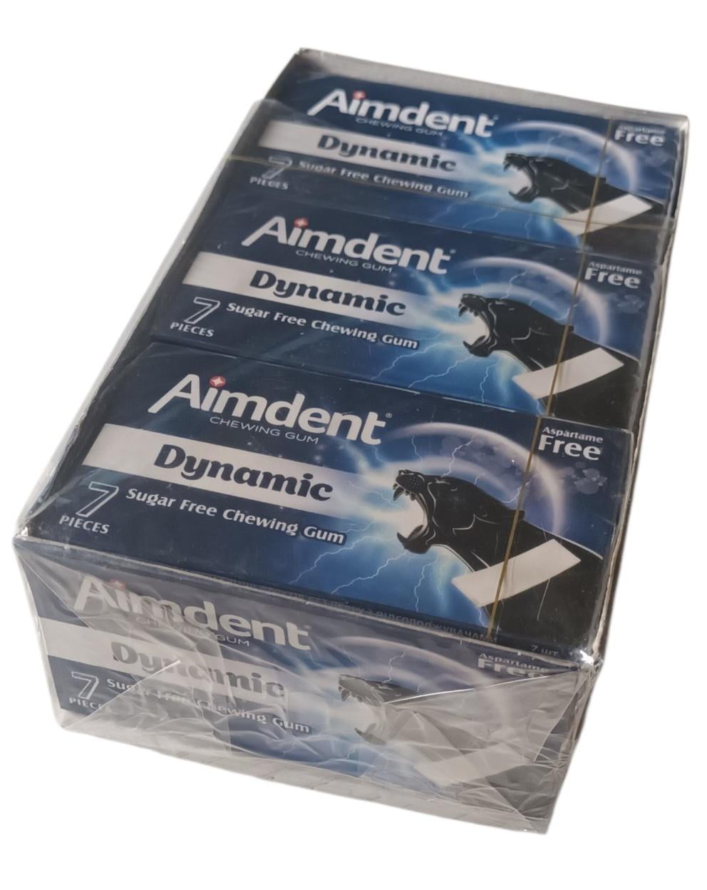 Жевательная резинка без сахара Aimdent 7 стиков блок 24 шт. Dynamik