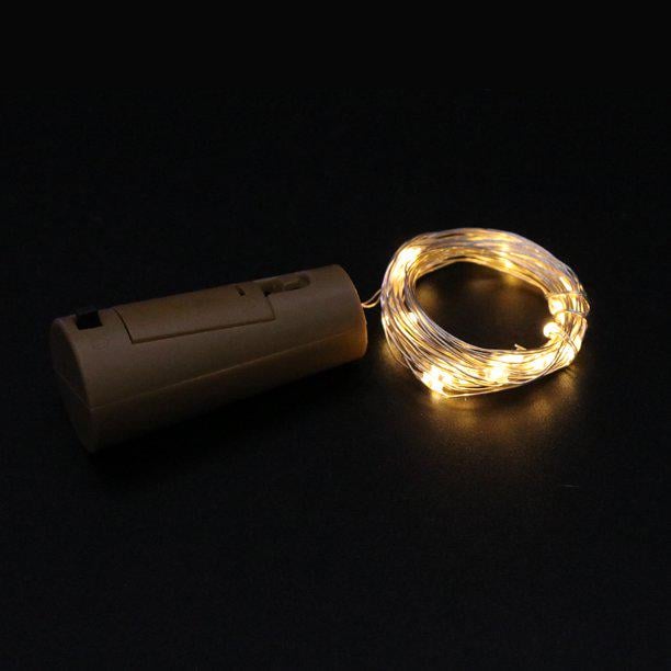 Светодиодная гирлянда пробка Капли росы на 20 Led 2 м на батарейках Белый теплый