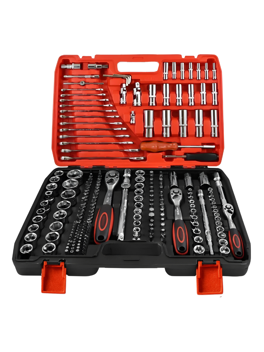 Набір інструментів для авторемонту в кейсі 216 предметів Червоно-чорний (3537368541)