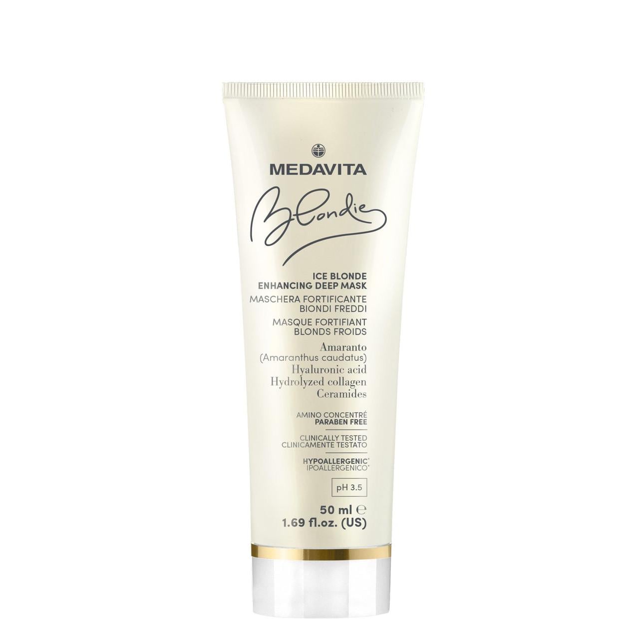 Маска для защиты и усиления холодных оттенков блонда Medavita Blondie Ice Blonde Enhancing Deep Питательная (02403)