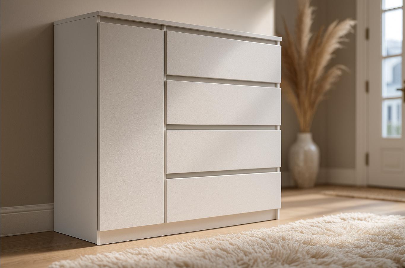 Комод современный Мастер Форм Брайт левосторонний 1000х376х950 мм Белый (20116)