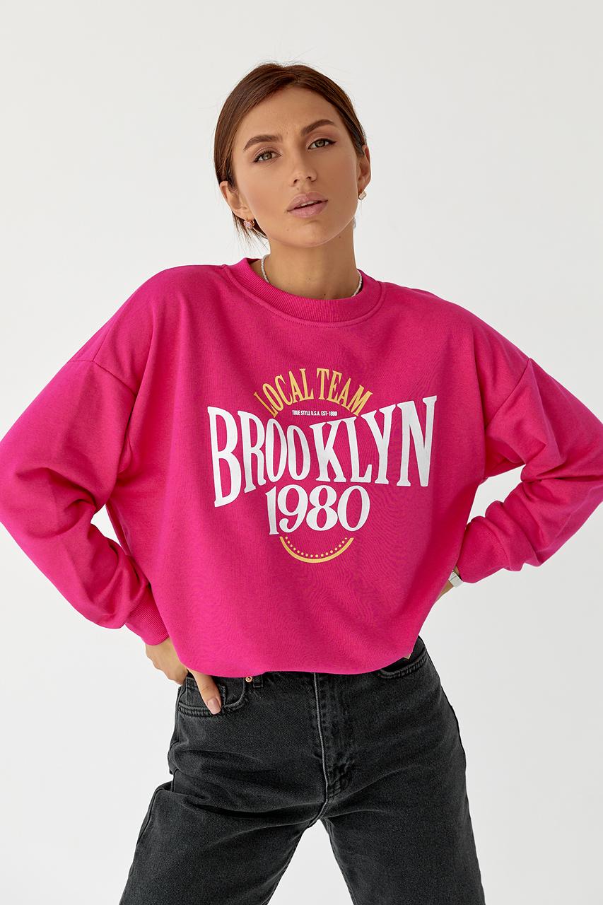 Свитшот женский оверсайз "Brooklyn" M Фуксия (9442160)