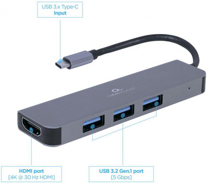 Концентратор Cablexpert USB-C 2в1 (A-CM-COMBO2-01) - фото 2 Концентратор Cablexpert USB-C 2в1 (A-CM-COMBO2-01) - фото 2