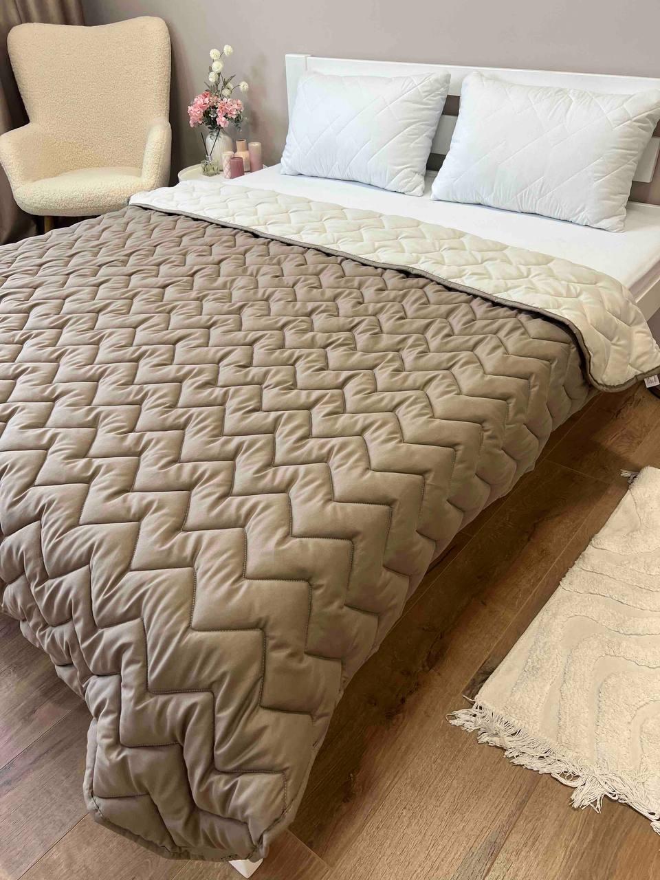 Одеяло стеганное антиаллергенное микрофибра полуторное 150х210 Коричневый (Д-al-lito25-002)