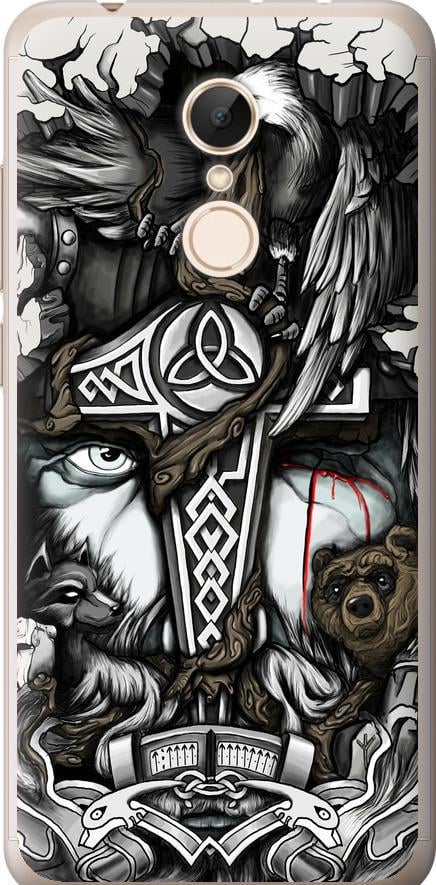 Чехол на Xiaomi Redmi 5 Тату Викинг (4098u-1350-42517)