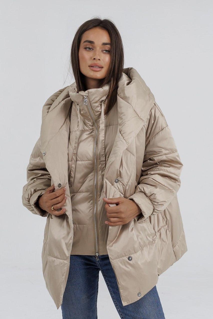 Куртка-пуховик жіноча зимова р. 46 Айворі (5208a/46) - фото 6 Куртка-пуховик жіноча зимова р. 46 Айворі (5208a/46) - фото 6