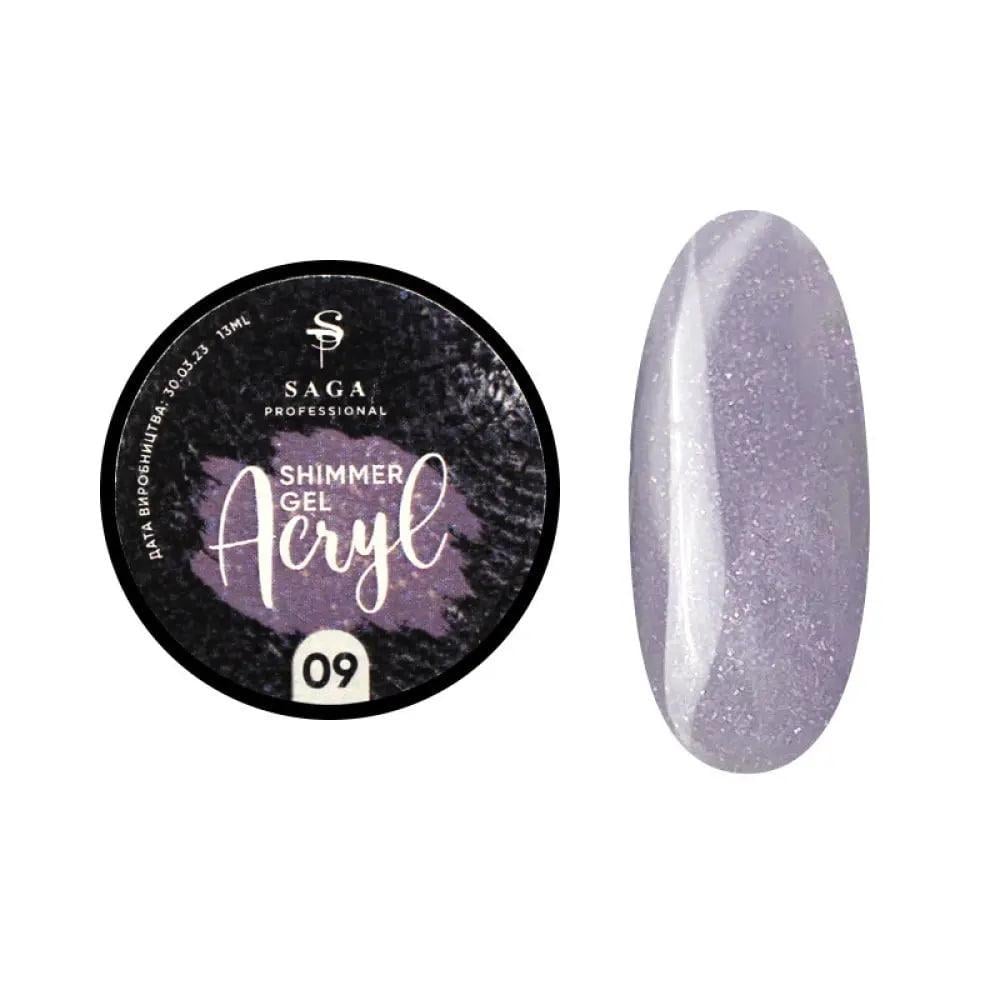 Гель для наращивания Saga Acryl Gel №09 13 мл с шиммером