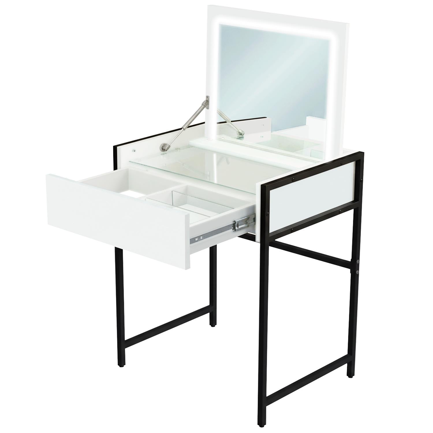 Стол-трансформер макияжный loft с розеткой бытовая/USB/Type C МА 700 мм Белый