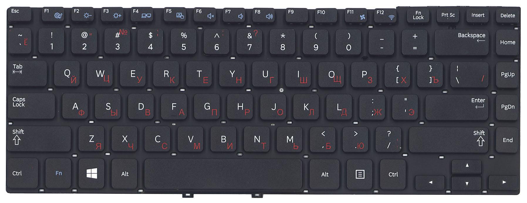 Клавиатура для ноутбука Samsung Series 3 14.0"/NP350V4X/NP355V4X Black