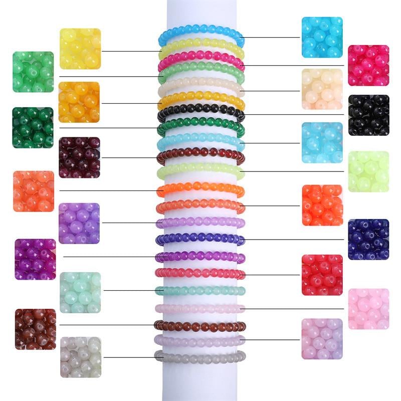 Набор стеклянных бусин для украшений и творчества YX-0007 1400 шт. 28 цветов Ø 6 мм (137765) - фото 4
