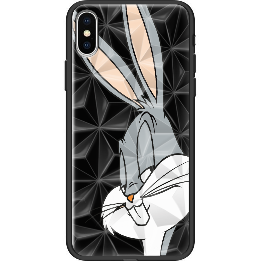 Чехол Boxface iPhone XS Lucky Rabbit Черный силикон с призмой (35413-bk81-38331)