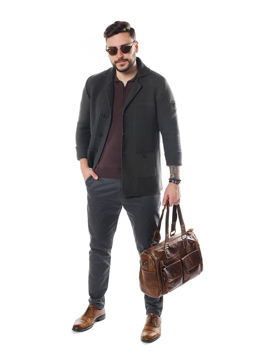 Трикотажний піджак SVTR р. 48 Темно-сірий (369) - фото 4 Трикотажний піджак SVTR р. 48 Темно-сірий (369) - фото 4