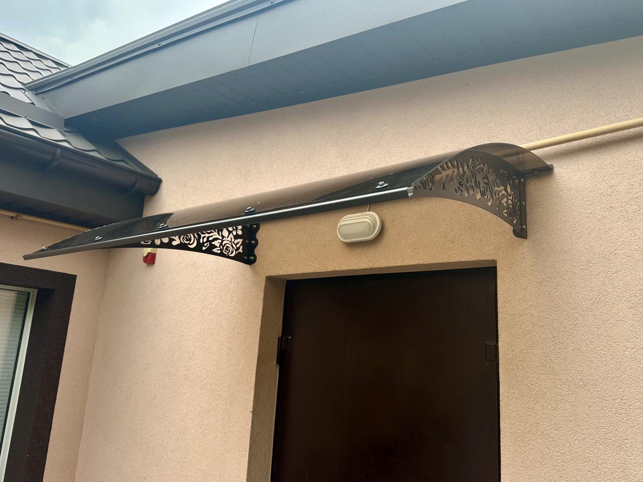 Навес-козырек Prime Роза поликарбонат монолитный 3 мм 150х100 см (30424053) - фото 3