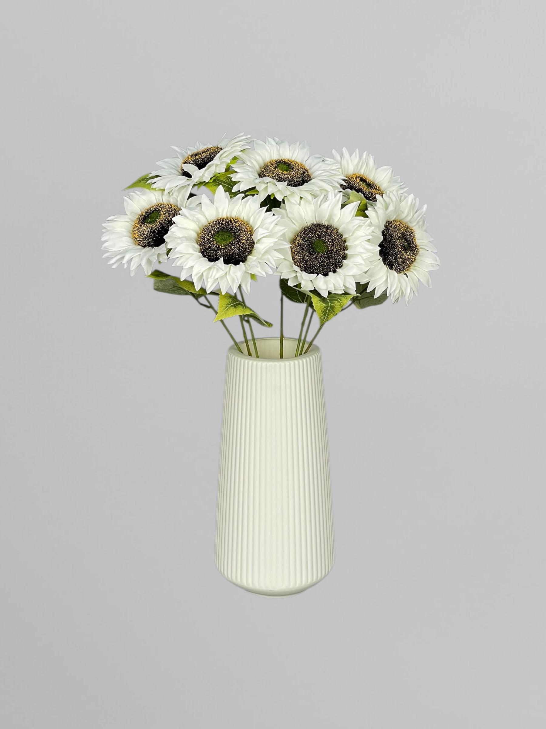 Штучний соняшник 12х48 см Білий (К13196) - фото 9