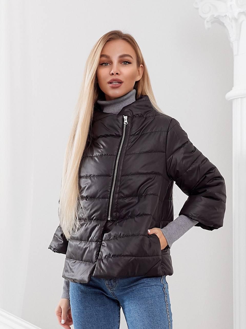 Куртка демисезонная Aiza А524 короткая с рукавом 3/4 р. 42 - 44 Черный (11719232)