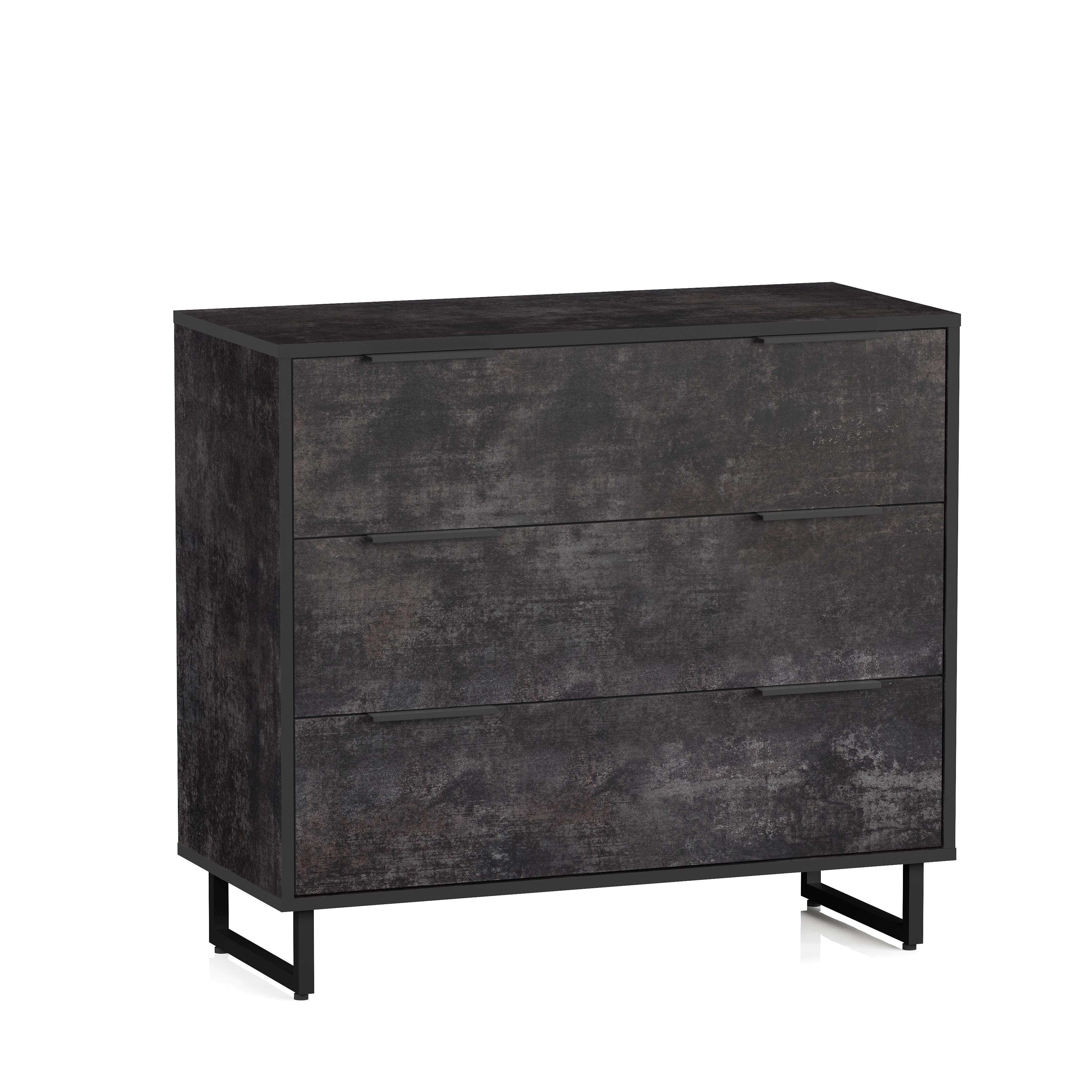 Комод на 3 шухляди F-0008 900х400х810 мм Бетон Темний
