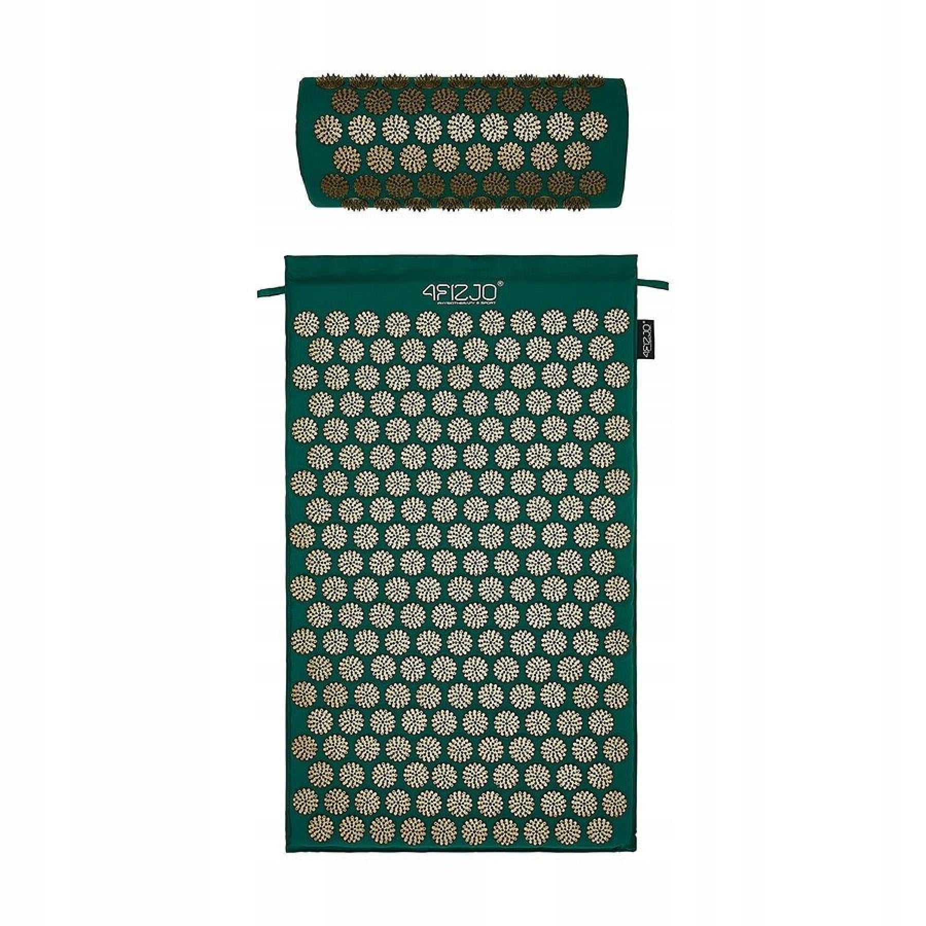 Коврик акупунктурный 4FIZJO Аппликатор Кузнецова 72x42 см с валиком Navy Green/Gold (25810)