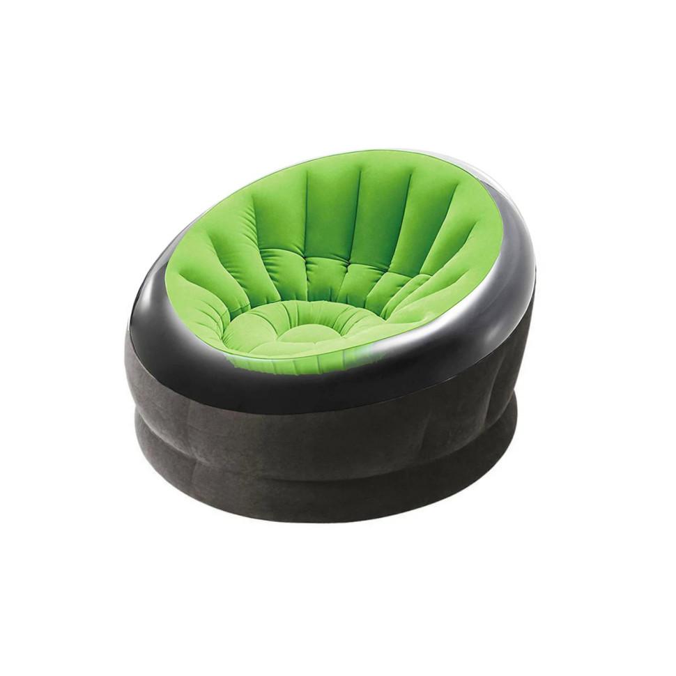 Надувное велюровое кресло Intex 68582 112х109х69 см Зеленый (13055)