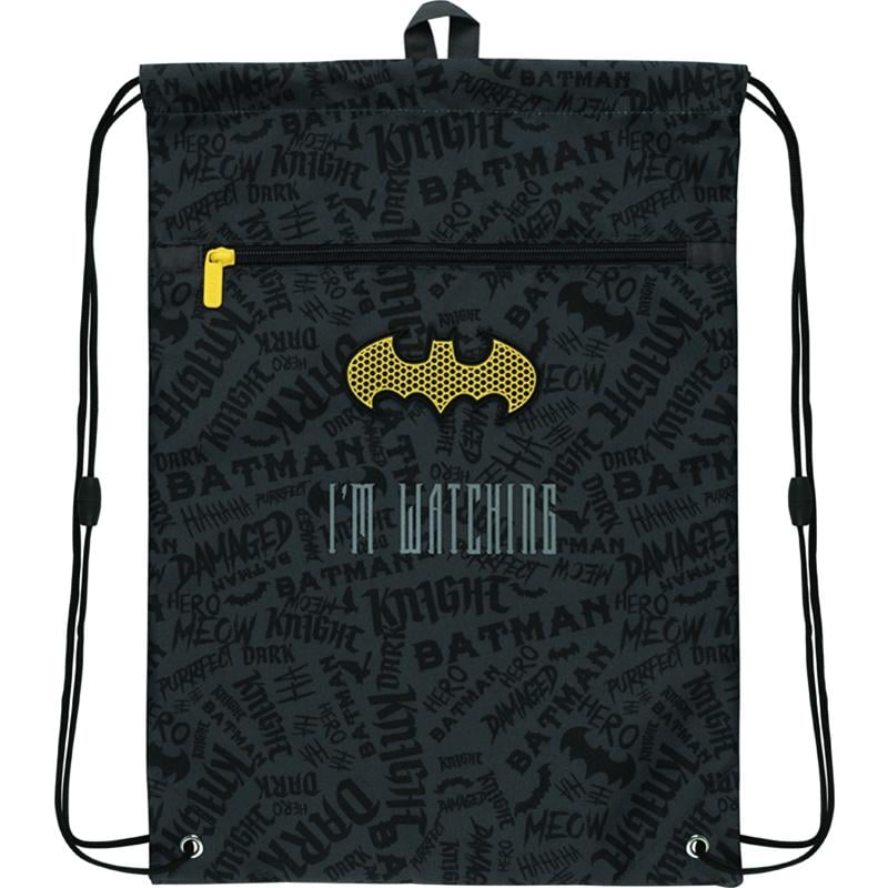 Сумка для обуви с карманом KITE Education DC Comics 46x33 см Черный (DC22-601M)