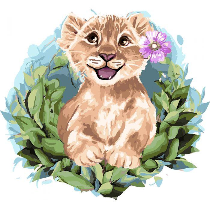 Картина по номерам Идейка "Волшебный львенок" 30х30 см (KHO4158)