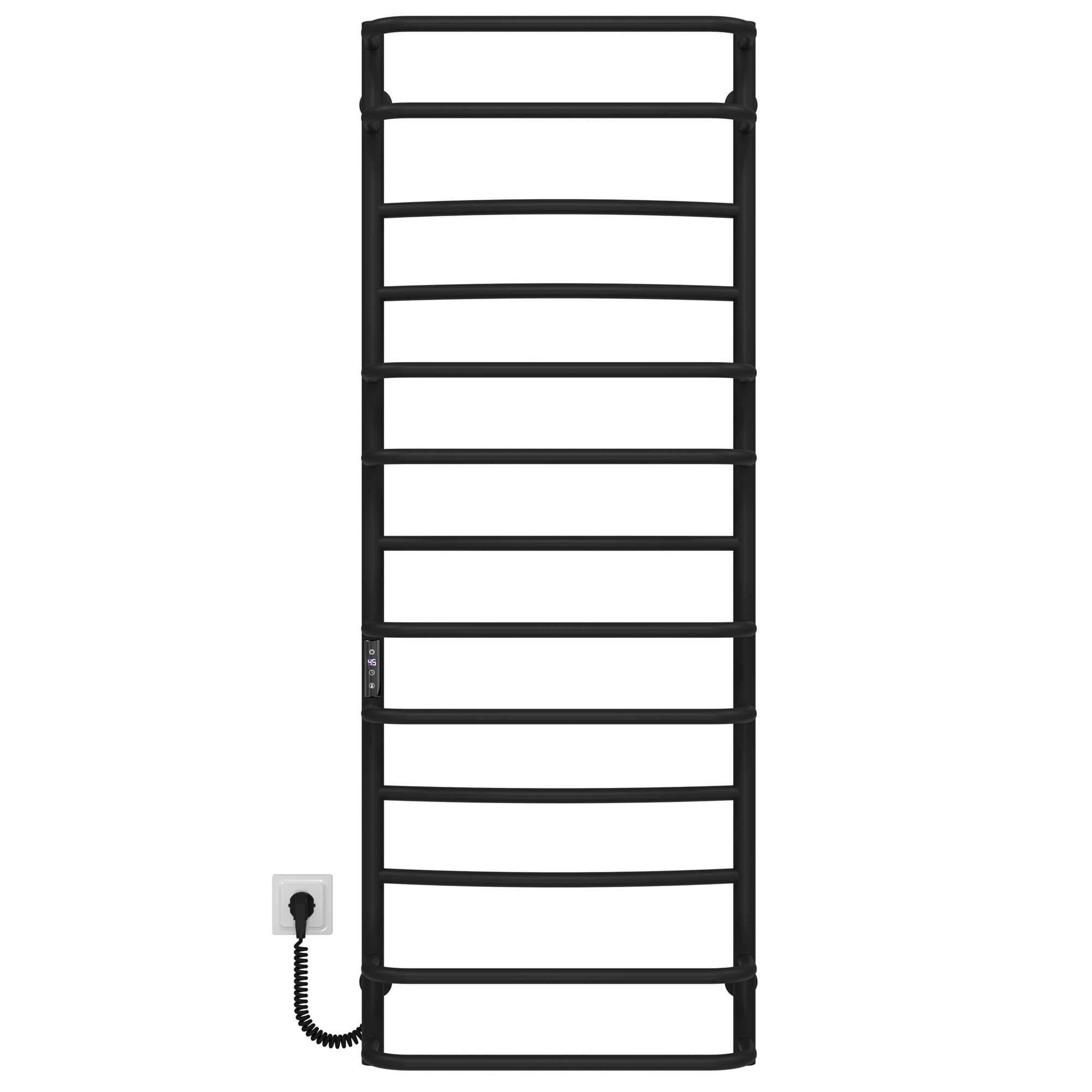 Полотенцесушитель электрический Deffi Аквамикс П13 JD03 левое подключение нержавеющая сталь 500x1400 мм Черный (C.AM.140.50.13.EBL1)