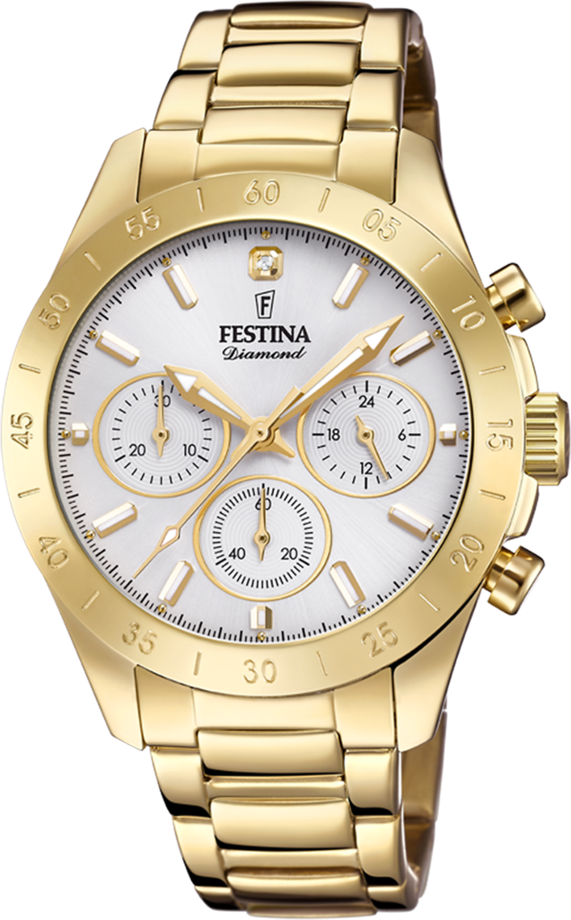 Наручний годинник жіночий Festina F20400/1 Boyfriend з сталевим корпусом WR 100 м та білим циферблатом