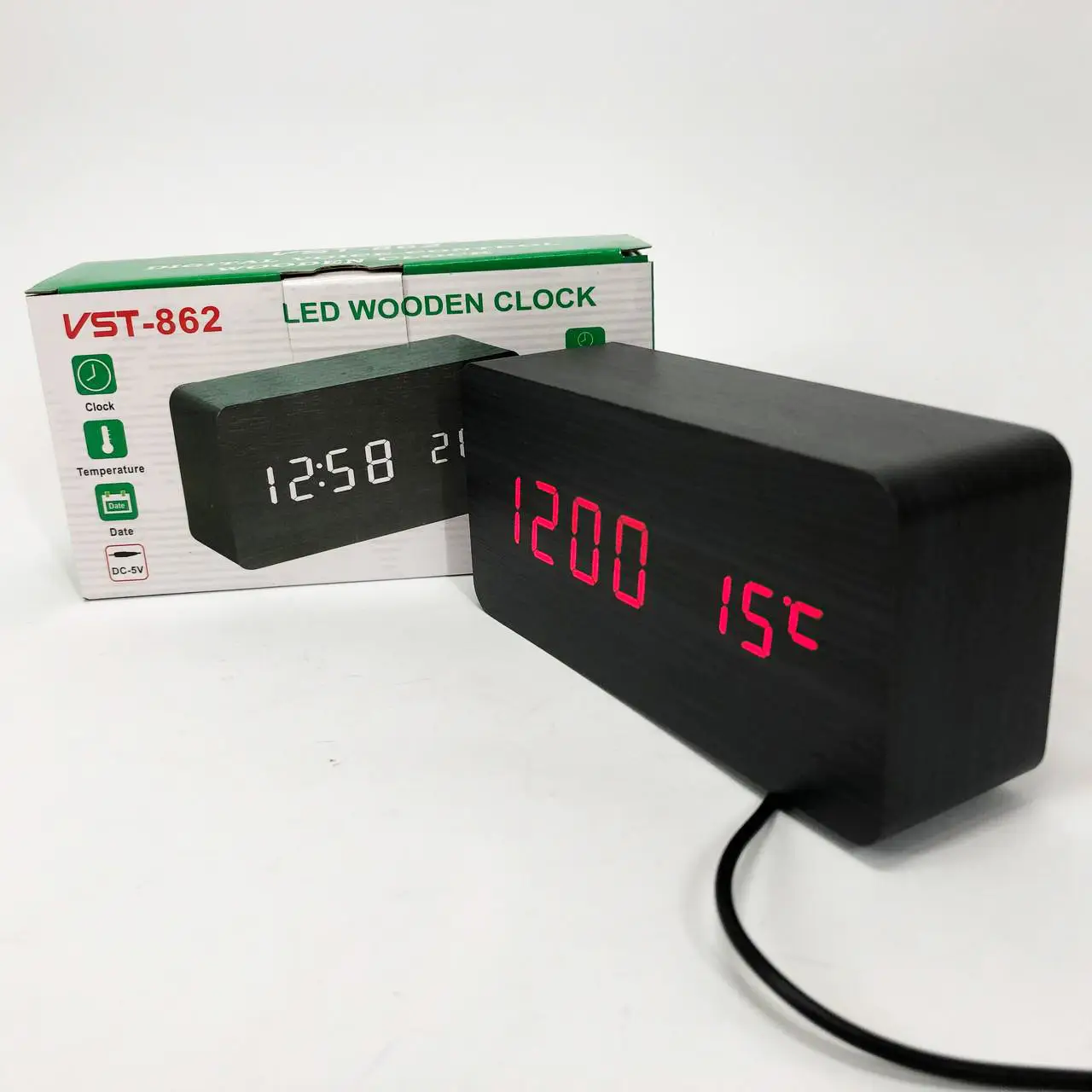 Часы настольные электронные VST-862 в деревянном корпусе (VST-862) - фото 3 Часы настольные электронные VST-862 в деревянном корпусе (VST-862) - фото 3