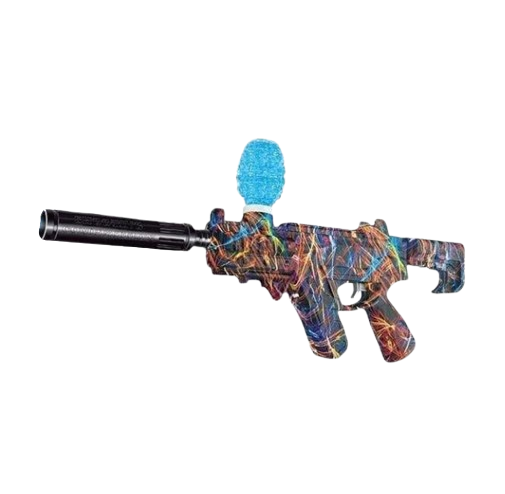 Автомат игрушечный с орбизами/съемным глушителем Оранжевый (162083-1)