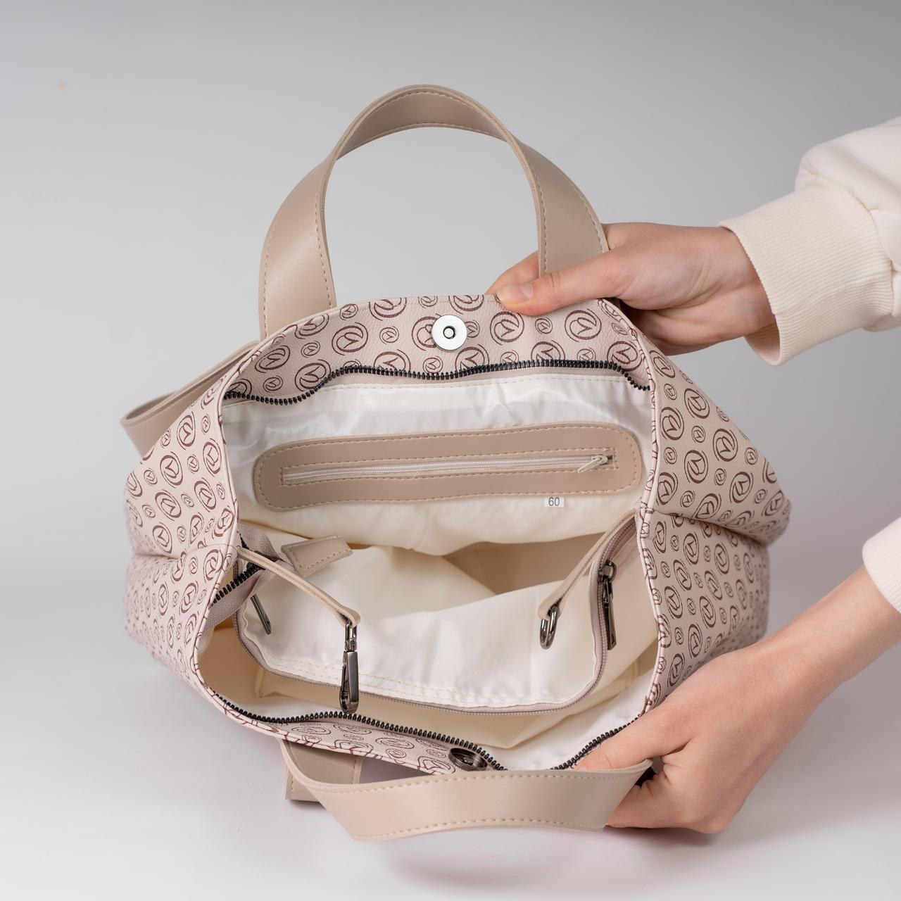 Сумка женская тоут XENIA № 29-24 Бежевый - фото 4 Сумка женская тоут XENIA № 29-24 Бежевый - фото 4