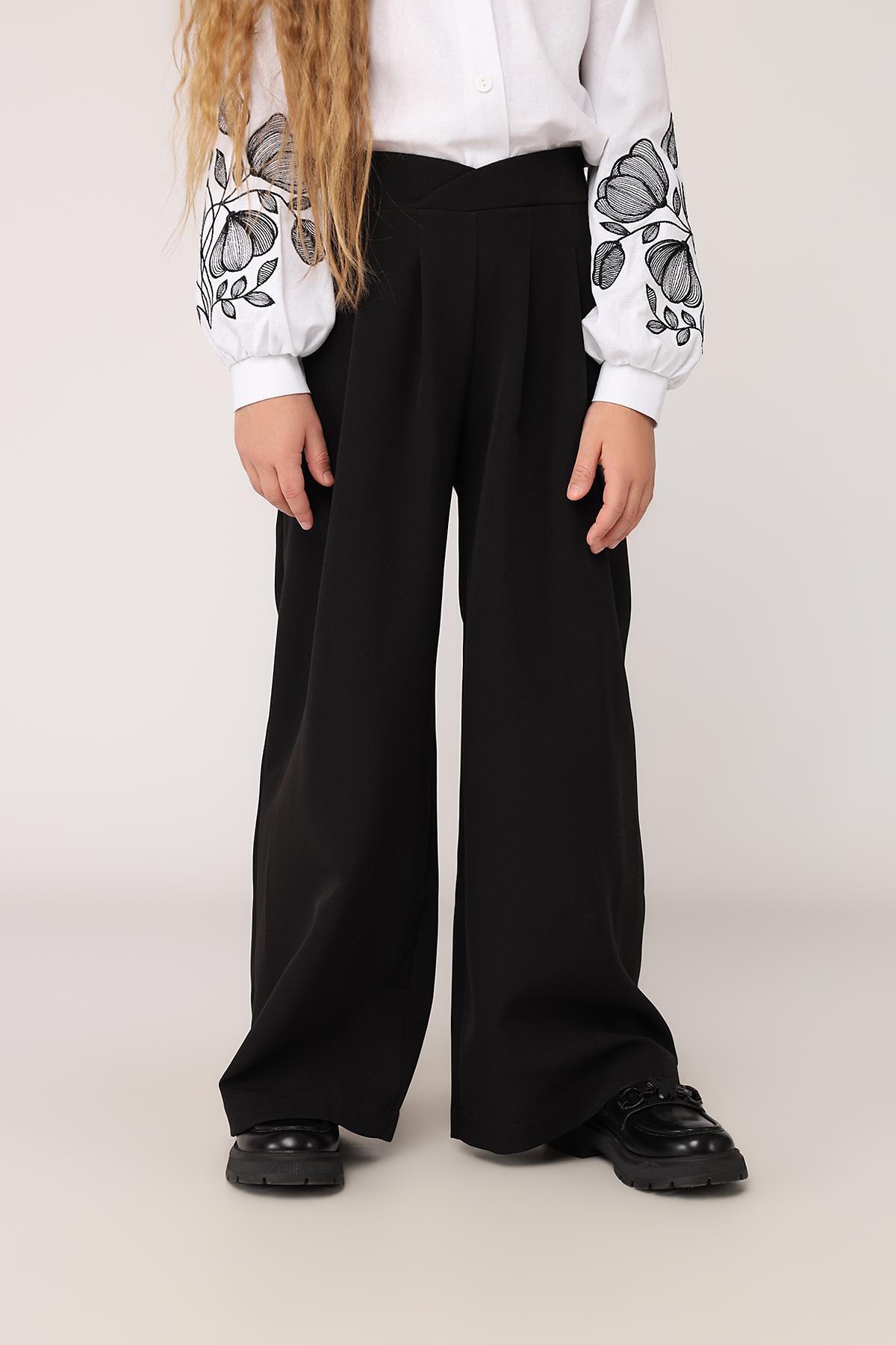 Брюки для девочки ЦБ-00253479 134 см Черный (SKT001002097)