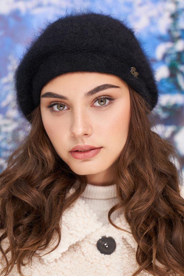 Берет шерстяной Braxton Эстель женский Черный (4977)