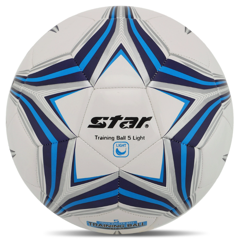 Мяч футбольный STAR TRAINING BALL 5 LIGHT PU ламинированный сшитый машинным способом №5 (SB8145L_Белый-синий)