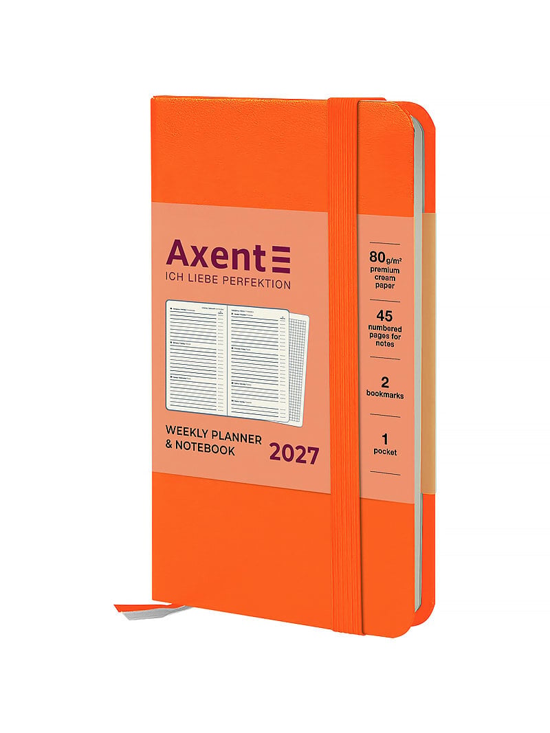 Еженедельник Axent 2027 Pocket Strong 90x150 мм Оранжевый (8508-27-64-A) Еженедельник Axent 2027 Pocket Strong 90x150 мм Оранжевый (8508-27-64-A)