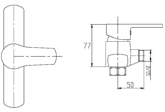 Змішувач для душу Invena Verso BN-82-001 Хром (AKD9099) - фото 2