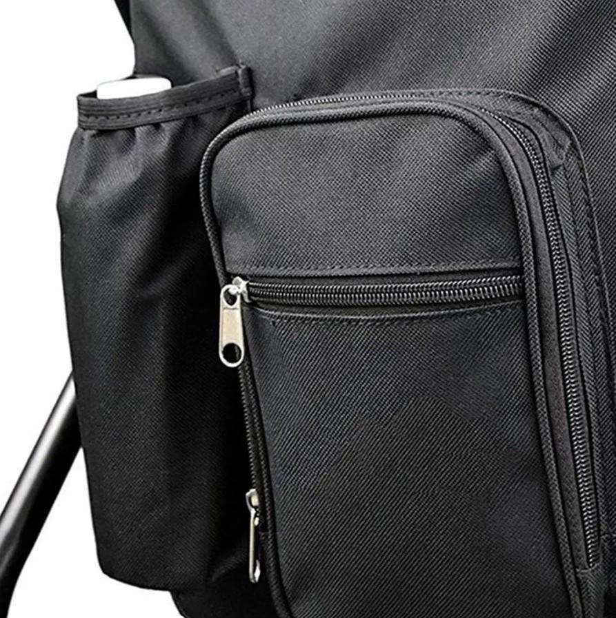 Туристичний табурет-рюкзак складаний 3в1 з термосумкою водовідштовхуючий 50х36х30 см Чорний (173-2) - фото 9 Туристичний табурет-рюкзак складаний 3в1 з термосумкою водовідштовхуючий 50х36х30 см Чорний (173-2) - фото 9