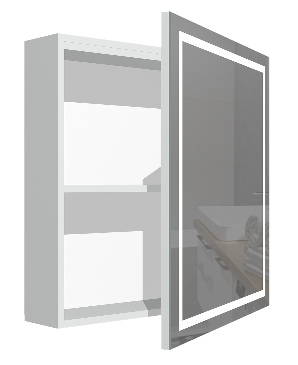 Шкаф зеркальный для ванной комнаты AVT с LED-подсветкой 550 мм (AVT-КЗК-50) - фото 2