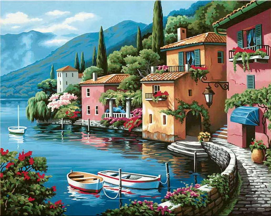 Картина по номерам Идейка Итальянская набережная 40x50 см (skl-КНО103)