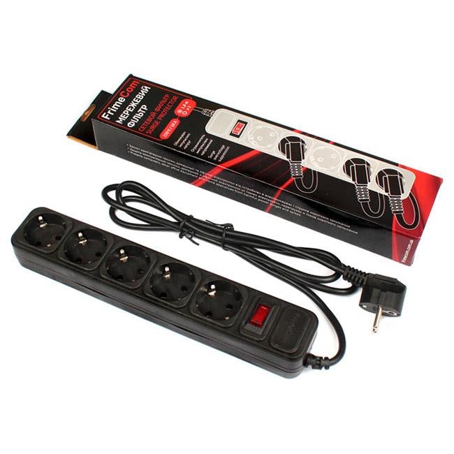 Удлинитель FrimeCom FC-B4005W 1.8 B 5 розеток 1,8 м 10А Черный (28606396) - фото 2 Удлинитель FrimeCom FC-B4005W 1.8 B 5 розеток 1,8 м 10А Черный (28606396) - фото 2
