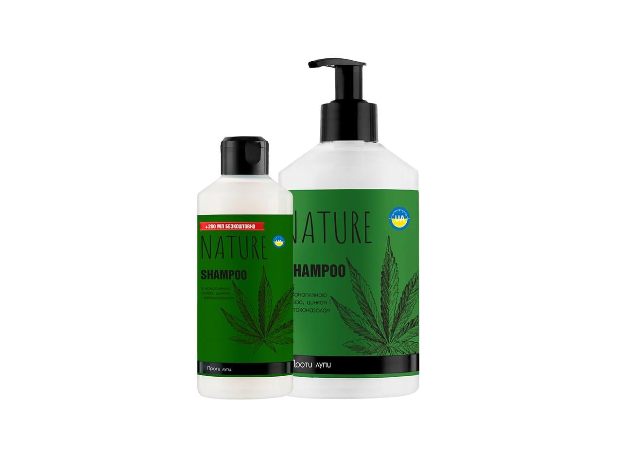 Шампунь с конопляным маслом Nature цинком и кетоконазолом против перхоти 900 мл