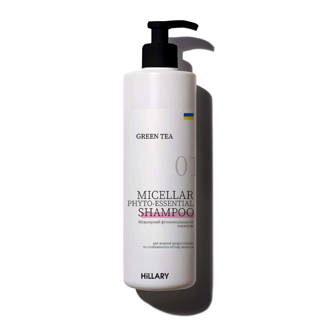 Мицеллярный фитоэссенциальный шампунь Hillary Green Tea Phyto-essential Shampoo 500 мл (2314984462159)