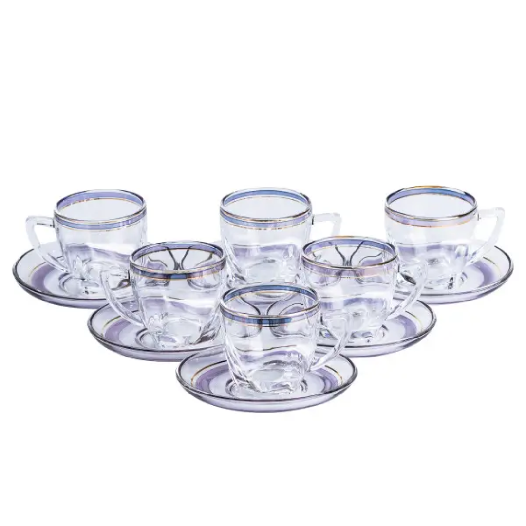 Чайный сервиз стеклянный Clear на 6 персон Синий